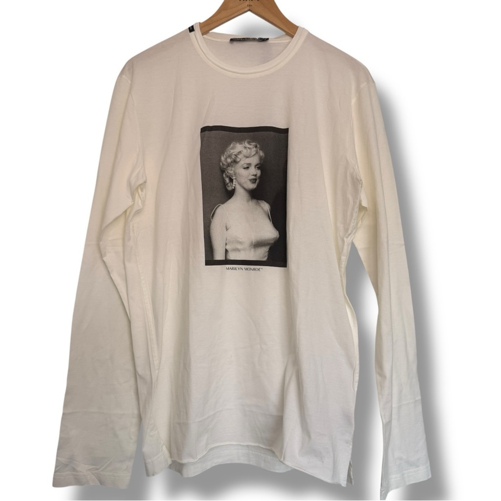 Dolce & Gabbana Marilyn Monroe Long Sleeve T-Shirt White – Men’s L (IT 54)